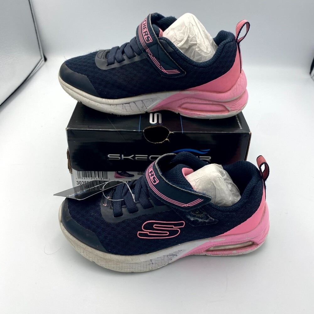 Skechers Microspec Max Advance Fly 3.0 303595L-NVPK Girl 12 Shoes Navy Sneakers
